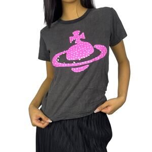 Vivienne Westwood Red Label Hot Pink Orb Saturn T-Shirt Acid Black